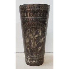 Pocal din metal argintat, Iran, Secol 19