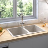 vidaXL Chiuveta de bucătărie Bej 760x480x184 mm Granit