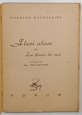 FLORI ALESE DIN LES FLEURS DU MAL de CHARLES BAUDELAIRE foto