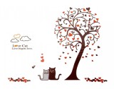 Sticker decorativ, Copac, 140 cm, 737STK, natura si peisaje