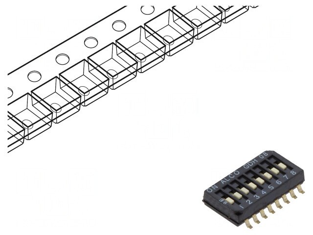 Comutator DIP-SWITCH 8 Secțiuni ON-OFF SMT