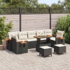VidaXL Set de canapele pentru grădină 10 pcs Negru 90 x 55 x 71 cm 3365110