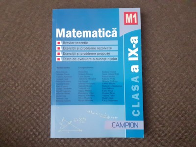 MARIUS BURTEA MATEMATICA CLASA A IX A EXERCITII SI PROBLEME REZOLVATE foto