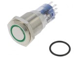 Comutator Anti-Vandalism DPDT Verde IP67 3A 250VAC