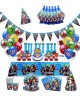 Set vesela petrecere Avengers pentru 10 copii, decorarea completa a mesei + baloane, Albastru
