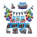 Set vesela petrecere Avengers pentru 10 copii, decorarea completa a mesei + baloane, Albastru