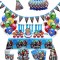 Set vesela petrecere Avengers pentru 10 copii, decorarea completa a mesei + baloane, Albastru