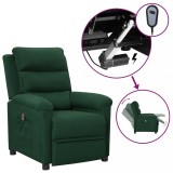 VidaXL Fotoliu rabatabil electric, verde &icirc;nchis, material textil