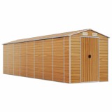 Cumpara ieftin Sopron de gradina, maro deschis, 191x725x198 cm otel galvanizat