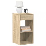 Cumpara ieftin Noptiere cu sertar 2 buc. Stejar Sonoma 35x34x66,5 cm