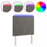 Cumpara ieftin Tablie de pat cu LED, gri inchis, 100x5x118/128 cm, textil