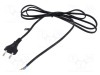 Cablu 2x0,75mm2 CEE 7/16 (C) cu mufă PVC 2m negru 2,5A POS