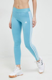 Adidas colanti femei, culoarea turcoaz, cu imprimeu