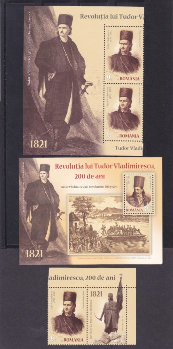ROMANIA 2021 - TUDOR VLADIMIRESCU,COLITA,VINIETA,MANSETA, MNH - LP 2328