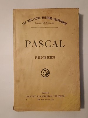 B. Pascal - Pensees (1926) foto