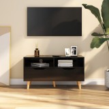 Cumpara ieftin Comodă TV, negru extralucios, 90x40x48,5 cm, lemn prelucrat
