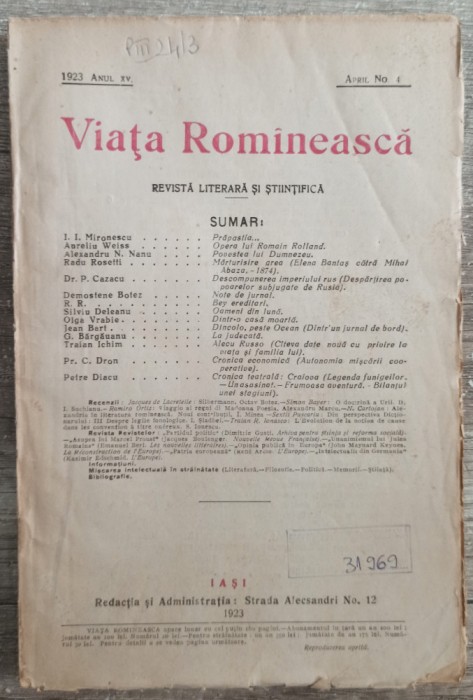 Viata Romaneasca// aprilie 1923