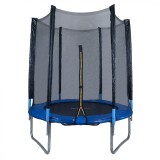 Trambulina Sportmann 183 cm cu Plasa Siguranta, Albastru/Negru, Max 100kg, Cadru Galvanizat, Arcuri Protectie UV, FitLine Training