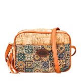 Geanta crossbody din pluta cu accesoriu Blue