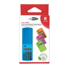 Calculator de buzunar, 8 Cifre, 6 x 10 cm, 4 culori (blister)