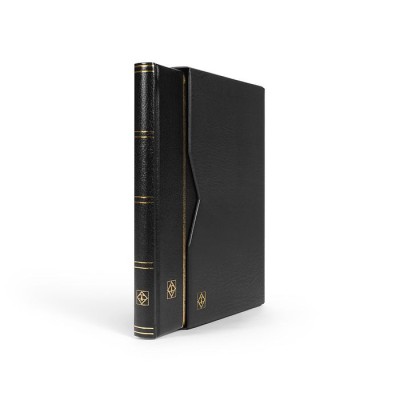 Leuchtturm Premium album pentru timbre 16 foi/32 pagini negre cu caseta , negru foto
