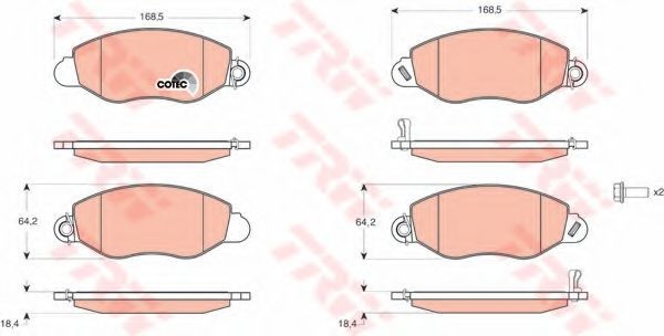 Set placute frana,frana disc FORD TRANSIT platou / sasiu (FM, FN) (2000 - 2006) TRW GDB1461