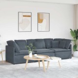 vidaXL Canapea modulară cu perne catifea gri &icirc;nchis
