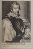 Anthony van Dick &quot;Portretul lui Hendrik van Balen&quot; gravura 1630-1645, Portrete, Cerneala, Altul