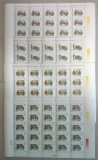 TIMBRE ROM&Acirc;NIA LP1303/1992 ANIVERSĂRI EVENIMENTE -4COLI 25 timbre MNH -EROARE