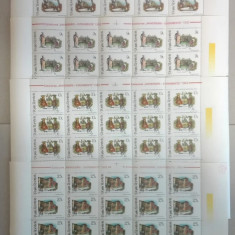 TIMBRE ROMÂNIA LP1303/1992 ANIVERSĂRI EVENIMENTE -4COLI 25 timbre MNH -EROARE