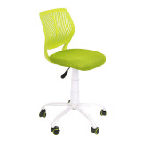 Scaun birou pentru copii Carnation, rotativ, exterior mesh, inaltime 75 - 87 cm, Verde, General