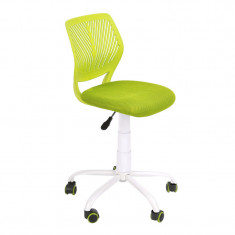 Scaun birou pentru copii Carnation, rotativ, exterior mesh, inaltime 75 - 87 cm, Verde