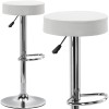 Taburet de bar scaun pivotant reglabil alb