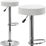 Taburet de bar scaun pivotant reglabil alb