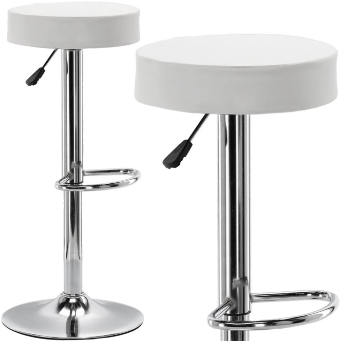 Taburet de bar scaun pivotant reglabil alb