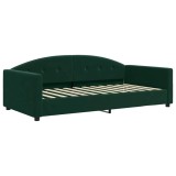 Cumpara ieftin Cadru de pat, verde inchis, 100x200 cm, catifea