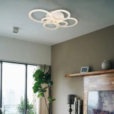 Cumpara ieftin Lustra LED cu Telecomanda Brigitte 6 Cercuri 82W Lumina Rece Calda Neutra Dimabila Alb, Alessandro DESIGN