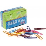 Agrafe Hartie 33mm Colorate, ECADA, 100 Bucati/Cutie - Agrafe Metalice Birou