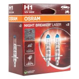 Becuri halogen auto Osram H1 12V 55W Night Breaker Laser, set 2 buc