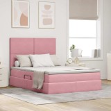 Cumpara ieftin Pat cu LED si saltea Roz 140 x 200 cm Catifea