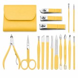 Set de manichiură, foarfecă, foarfece, set manichiură Foarfece Pincetă Pilă Husă 42069-YELLOW