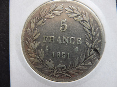 FRANTA 5 Francs / Franci 1831, Louis-Philippe Fara Lauri, Limoges, Argint (48) foto