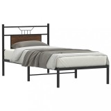 VidaXL Cadru pat fără saltea, stejar maro 75x190 cm lemn prelucrat