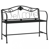 Cumpara ieftin Banca de gradina cu 2 locuri, negru, 104 cm, otel