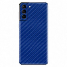 Set Folii Skin Acoperire 360 Compatibile cu Samsung Galaxy S21 Plus - ApcGsm Wraps Carbon Blue