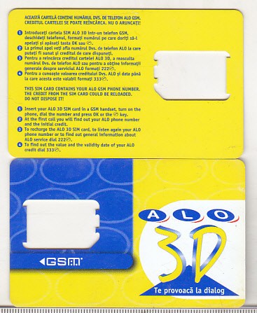 bnk card Romania - Alo Mobil Rom - suport SIM - RO-DIA-ALO-GSM-0004