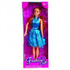 Papusa cu Rochie Scurta Turcoaz - Fashion Doll, 30 cm foto