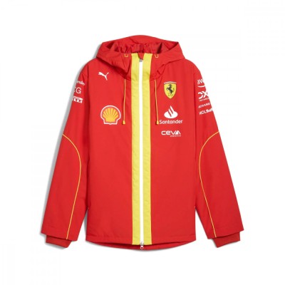 Ferrari geacă de bărbați cu glugă Pro Rain red F1 team 2024 - XL foto