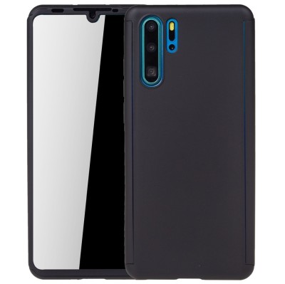 Husa Full Cover 360 (fata + spate) pentru Huawei P30 Pro, Negru foto