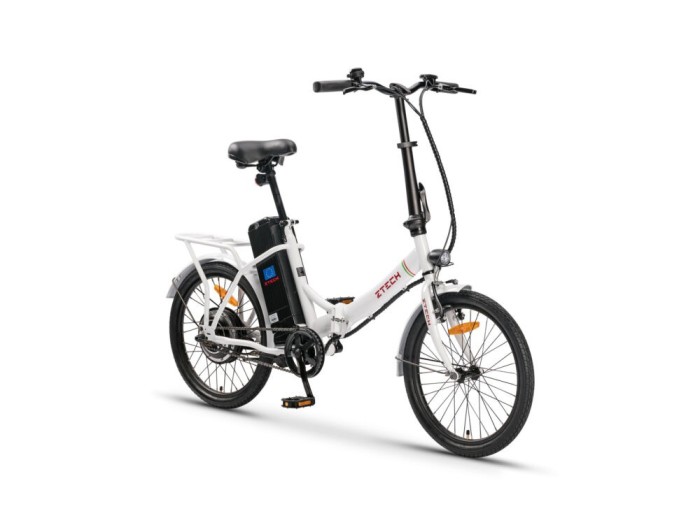 Bicicleta electrica ZT-88 pliabila, motor 250W, 36V 9Ah, viteza 25km/h, autonomie 40km - Alb